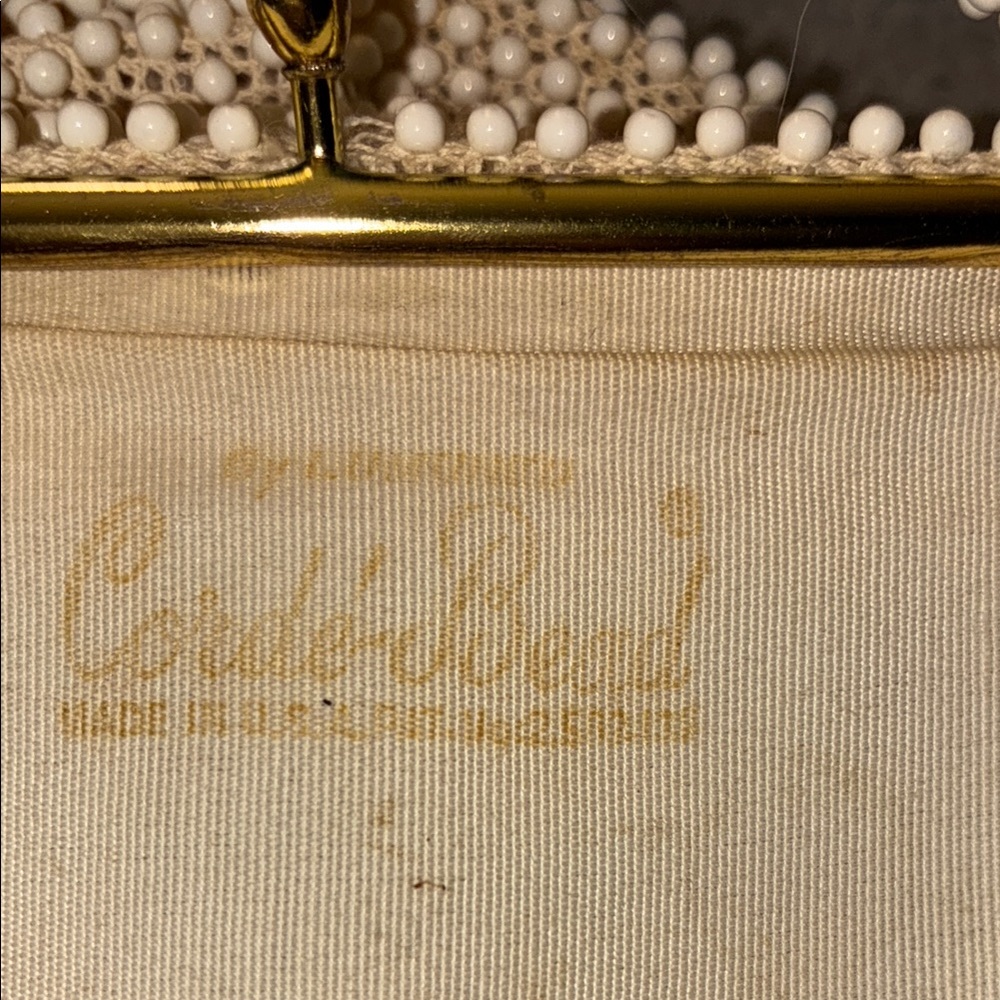 Corde’ Bead Elegant Cream Beaded Handbag - Picture 6 of 12